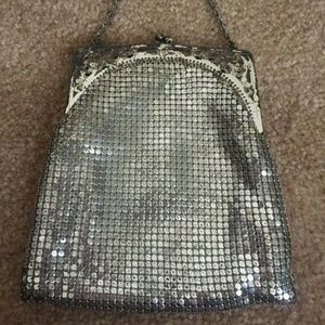 Whiting Davis silver small Evening Bag vintage antique